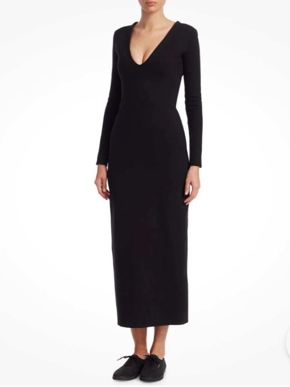 The Row | NWT Ninoh Long Sleeve V-Neck Dress Black Small